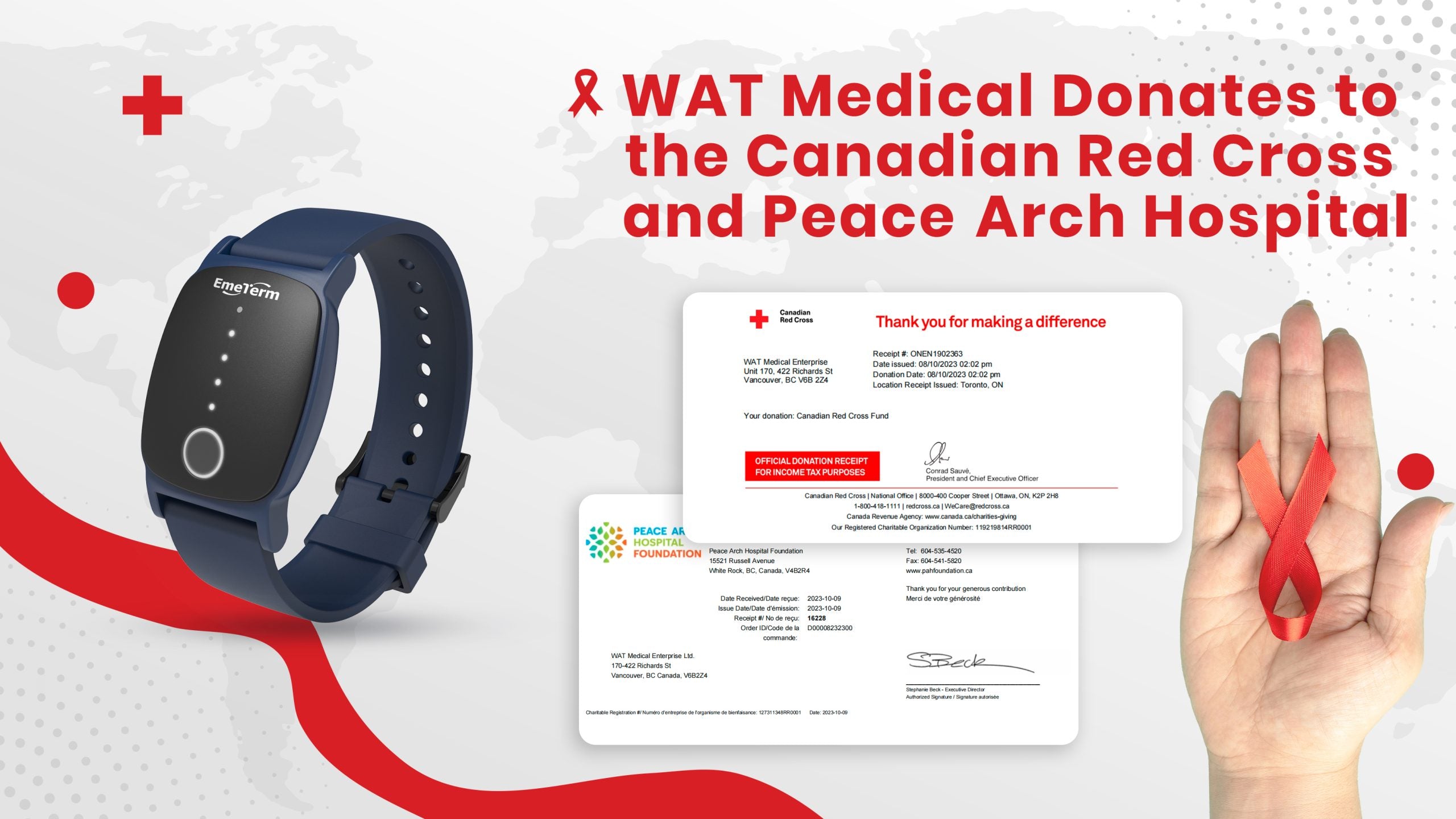 WAT Medical Donates To The Canadian Red Cross And Peace Arch Hospital